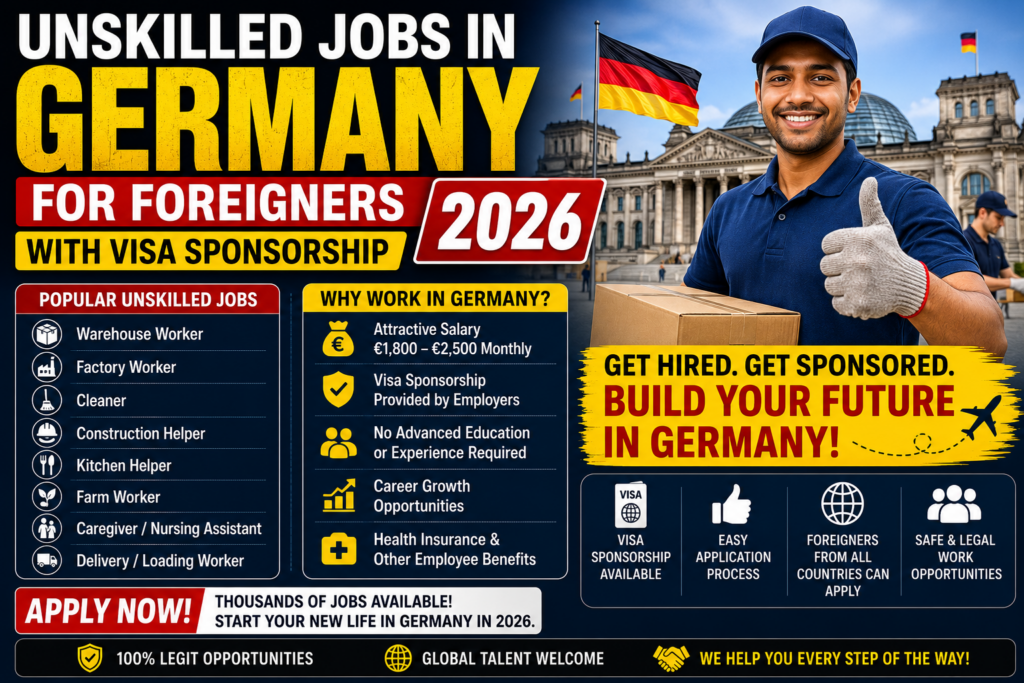 Unskilled Jobs in Germany for Foreigners with Visa Sponsorship 2026