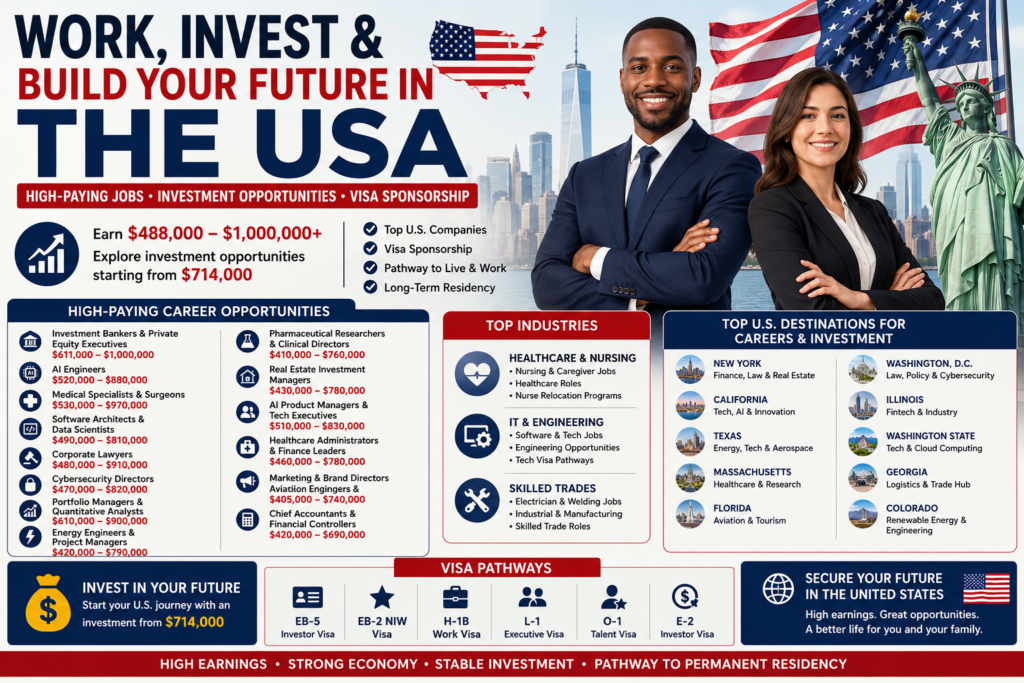 Investment Visa Sponsorship Opportunities With Jobs in the US